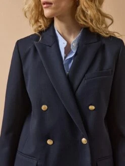 Veste Blazer Twill Uni Femme Boutons Dorés -Cyrillus Boutique 00100 0650 2014 PO DP F1XX