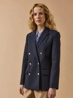 Veste Blazer Twill Uni Femme Boutons Dorés -Cyrillus Boutique 00100 0650 2014 PO FA F12X
