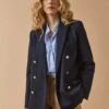 Veste Blazer Twill Uni Femme Boutons Dorés -Cyrillus Boutique 00100 0650 2014 PO FA F1XX