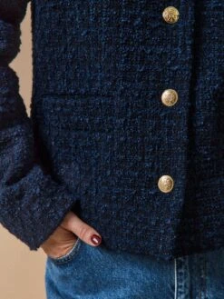 Veste Sans Col Tweed Uni Femme 11 Veste Sans Col Tweed Uni Femme -Cyrillus Boutique 00100 0653 2014 PO DP F12X