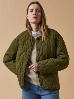 Veste Matelassée Sans Col Femme