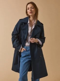 Trench Long Col Tailleur Coton Biologique Femme