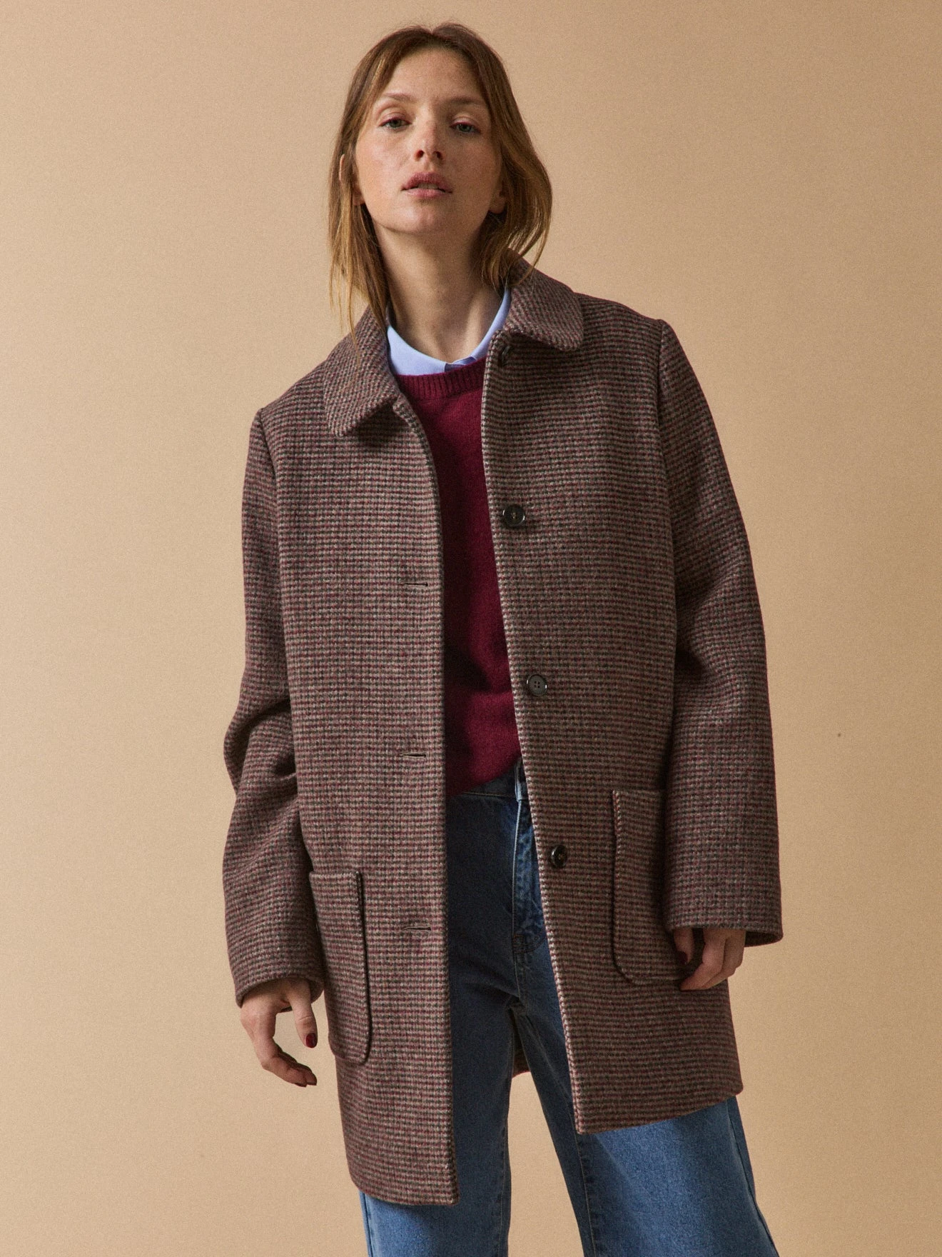 Manteau Court Lainage Carreaux Femme 3 Manteau Court Lainage Carreaux Femme