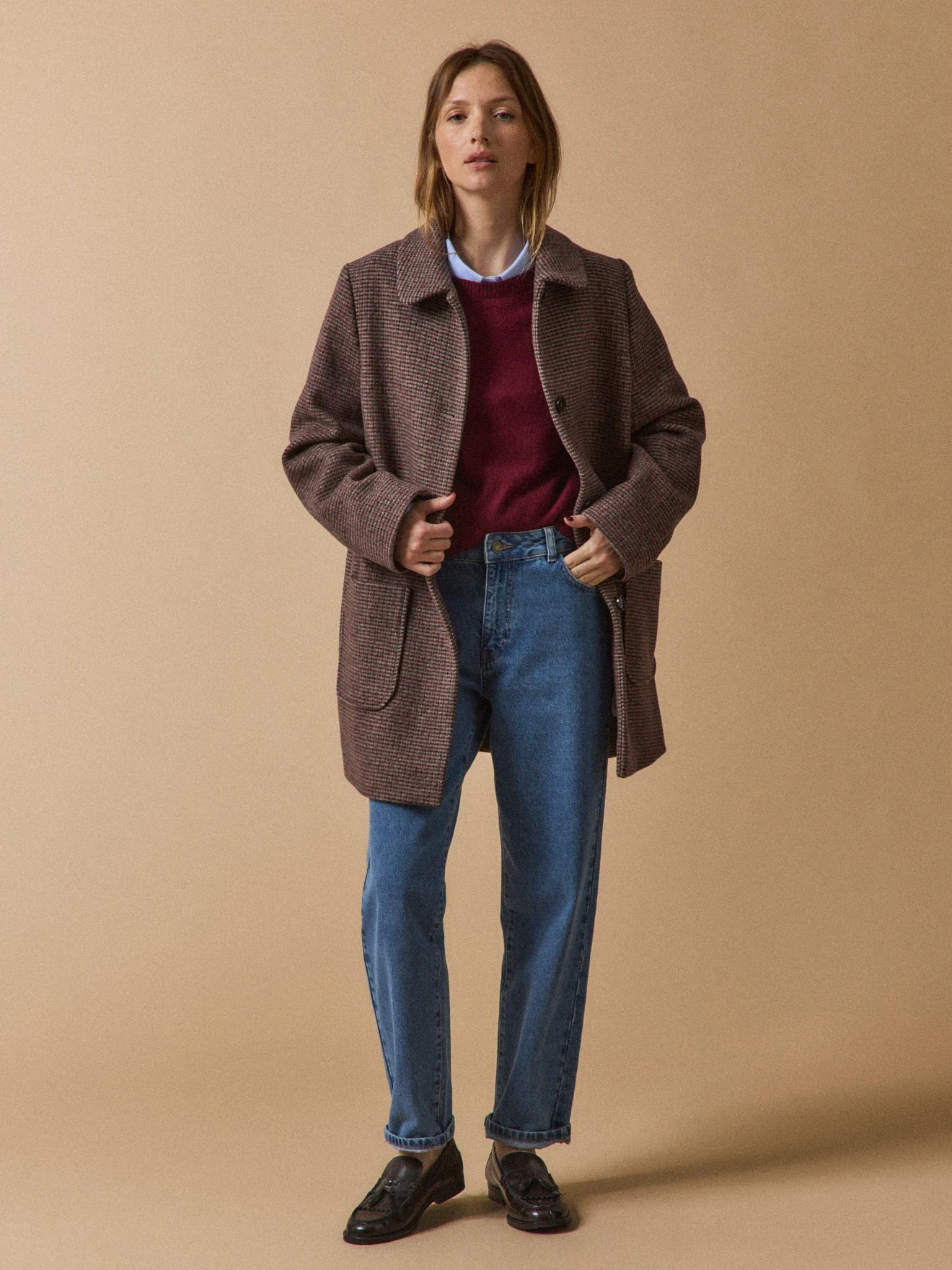 Manteau Court Lainage Carreaux Femme 9 Manteau Court Lainage Carreaux Femme – Image 7