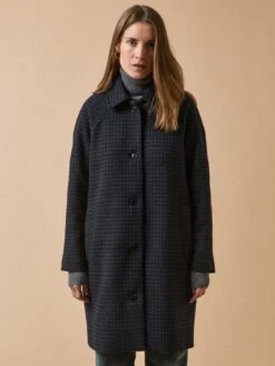 Manteau Lainage Pied De Poule Femme -Cyrillus Boutique 00200 0781 B018 PO FA F12X