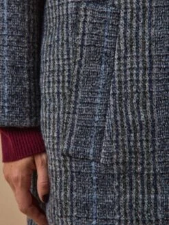 Manteau Col Montant Drap De Laine Carreaux Femme -Cyrillus Boutique 00200 0782 C059 PO DP F12X