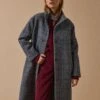 Manteau Col Montant Drap De Laine Carreaux Femme 2 Manteau Col Montant Drap De Laine Carreaux Femme -Cyrillus Boutique 00200 0782 C059 PO FA F1XX
