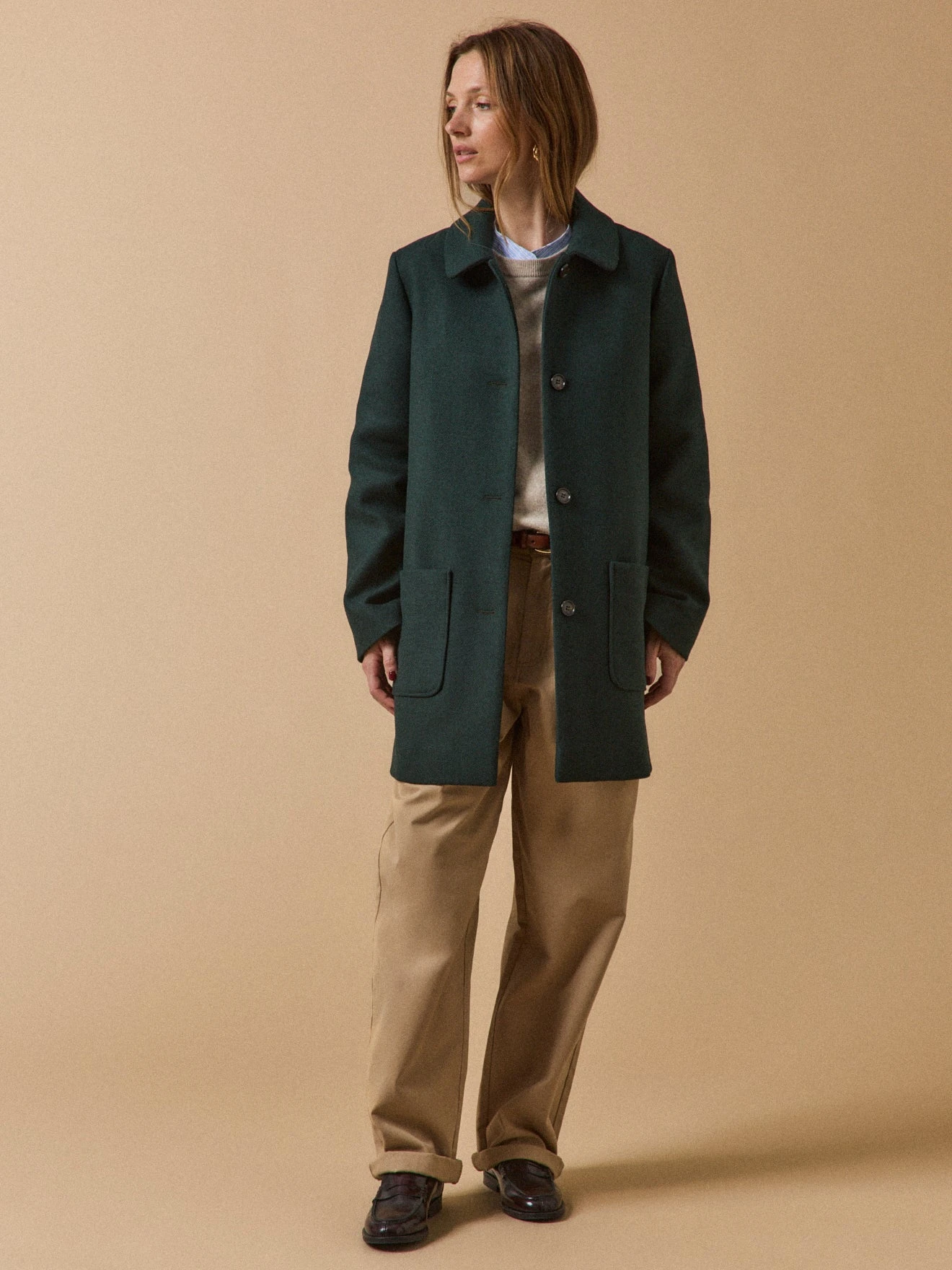 Manteau Lainage Armuré Uni Femme 9 Manteau Lainage Armuré Uni Femme – Image 7