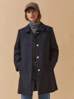 Manteau Court Lainage Uni Femme