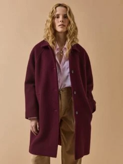 Manteau Mi-long Lainage Uni Femme