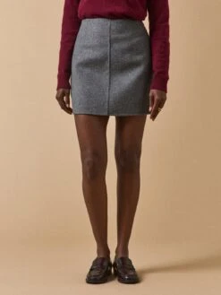 Jupe Courte Lainage Double Face Femme