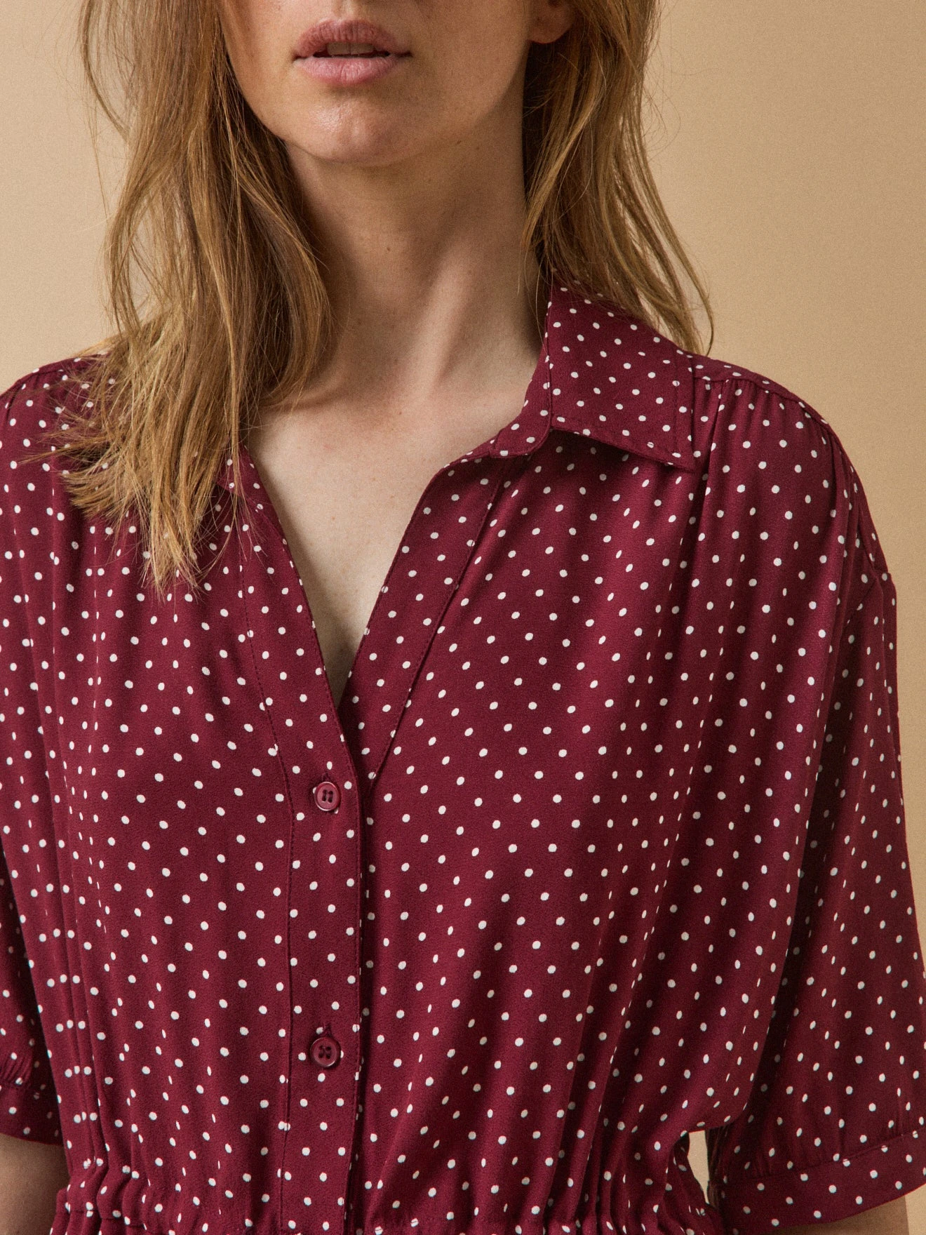 Robe Sous Genoux Rétro Femme Imprimé Pois 6 Robe Sous Genoux Rétro Femme Imprimé Pois – Image 5