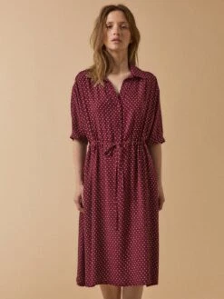 Robe Sous Genoux Rétro Femme Imprimé Pois 15 Robe Sous Genoux Rétro Femme Imprimé Pois -Cyrillus Boutique 00900 1409 P008 PO FA F12X