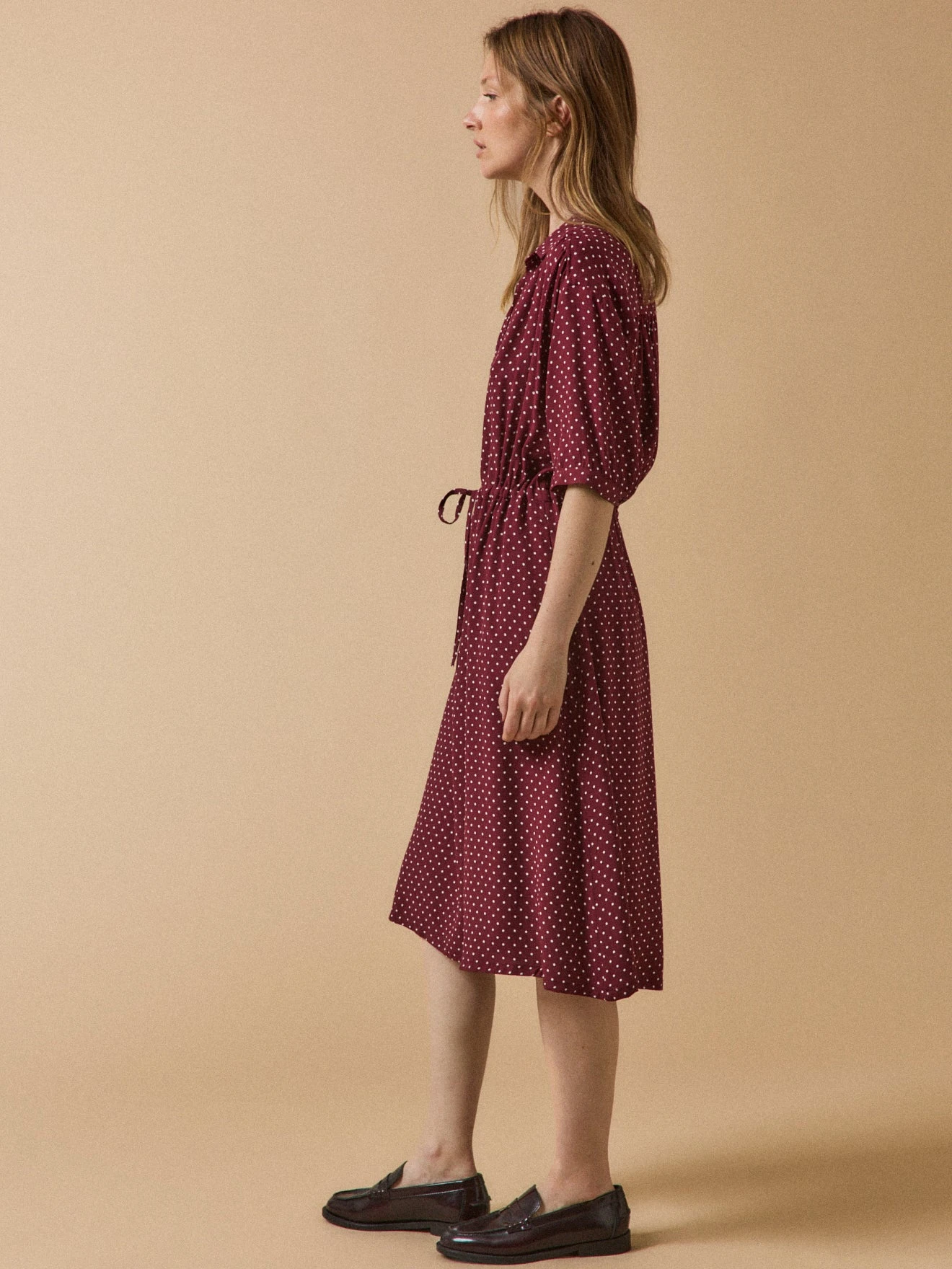 Robe Sous Genoux Rétro Femme Imprimé Pois 3 Robe Sous Genoux Rétro Femme Imprimé Pois – Image 2