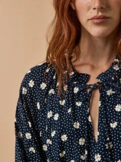 Robe Housse Courte Femme Viscose Dobby Imprimé Trèfles -Cyrillus Boutique 00900 1411 I213 PO DP F1XX