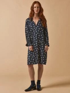 Robe Housse Courte Femme Viscose Dobby Imprimé Trèfles
