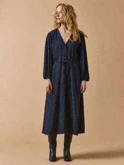 Robe Longue Femme Viscose Jacquard Pois -Cyrillus Boutique 00900 1417 2014 PO PE F12X