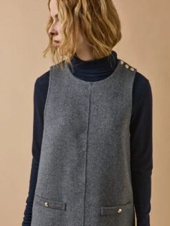 Robe Courte Sans Manches Lainage Double Face -Cyrillus Boutique 00900 1422 M011 PO DP F12X