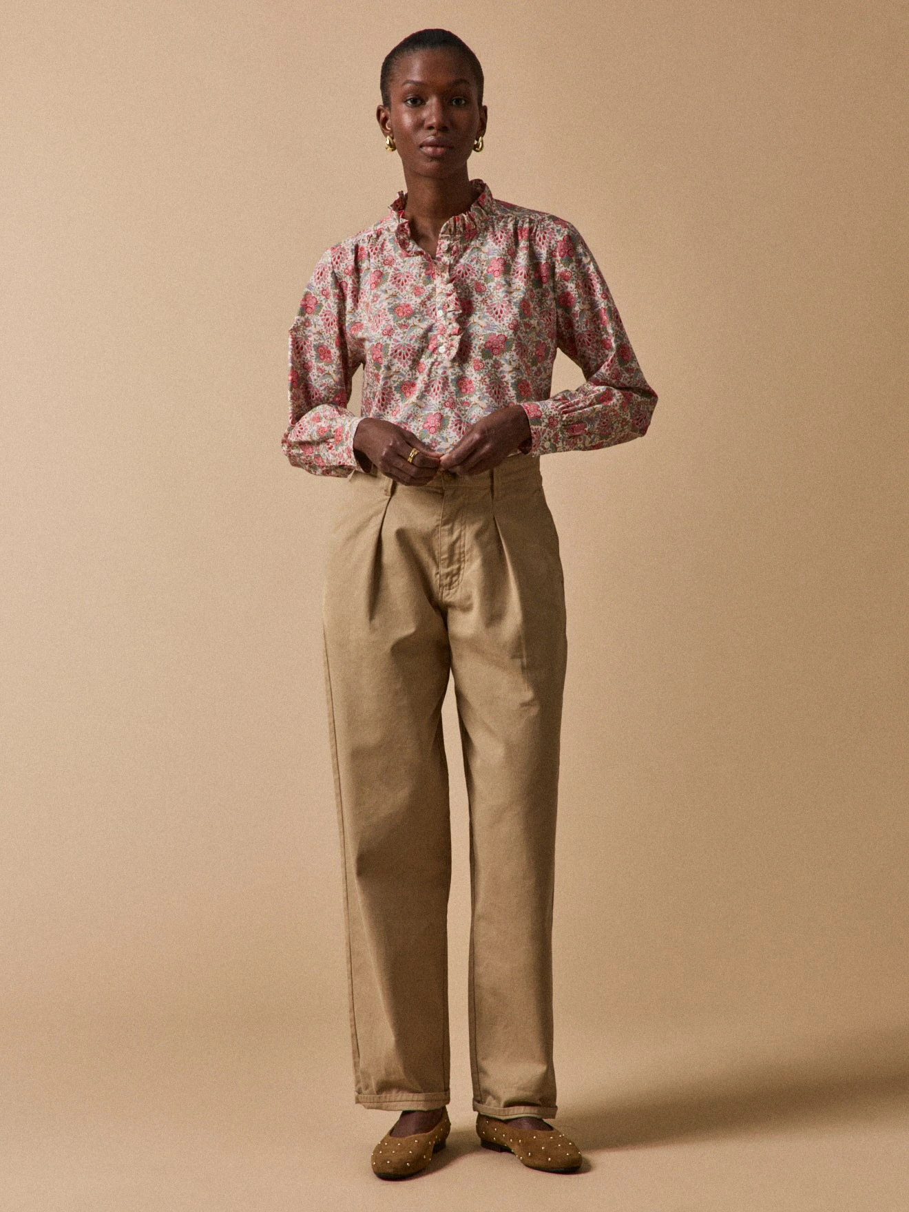 Blouse Col Volanté Femme Tissu Liberty Dante - Limited Collection 8 Blouse Col Volanté Femme Tissu Liberty Dante - Limited Collection – Image 6