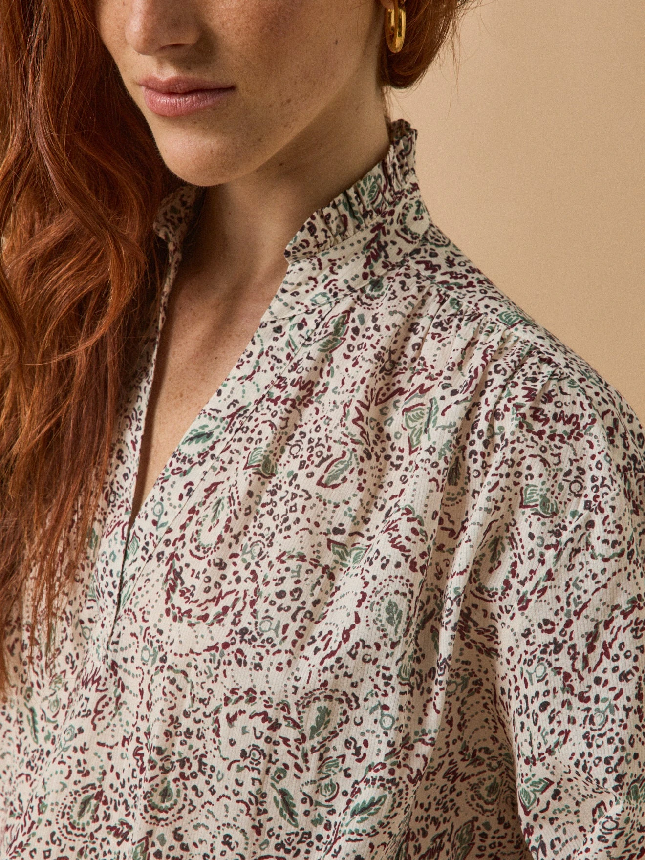 Blouse Coton Dobby Femme Imprimé Noelia 6 Blouse Coton Dobby Femme Imprimé Noelia – Image 4