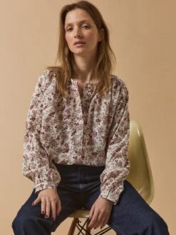 Blouse Femme Tissu Texturé Imprimé Mathilde -Cyrillus Boutique 01000 1815 I210 PO FA F12X