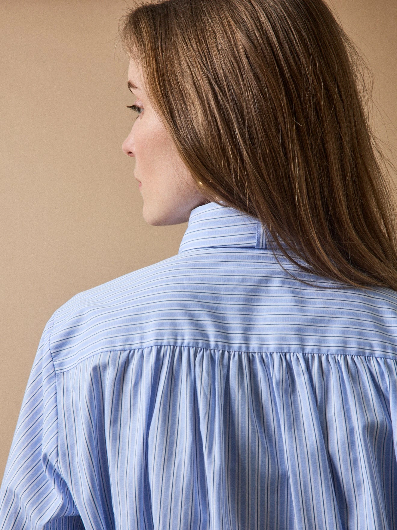 Chemise Popeline Rayée Col Lavallière Femme 9 Chemise Popeline Rayée Col Lavallière Femme – Image 7