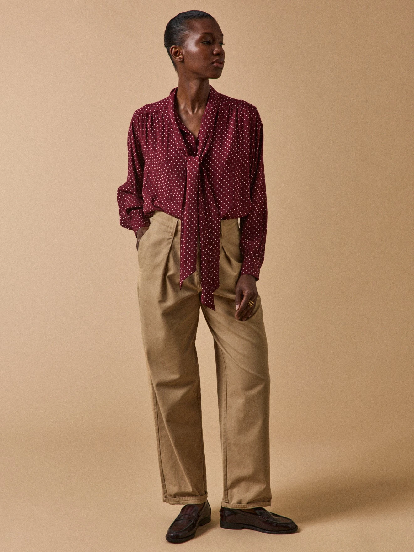 Chemise Col Lavallière Femme Viscose Imprimé Pois 7 Chemise Col Lavallière Femme Viscose Imprimé Pois – Image 5