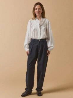 Blouse Coton Brodé Et Dentelle Femme -Cyrillus Boutique 01000 1833 1003 PO PE F12X