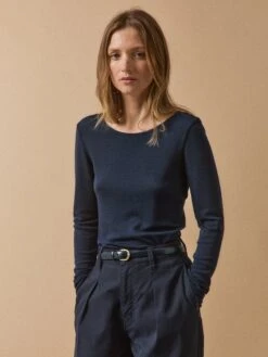 T-shirt Col Rond Femme Jersey De Laine