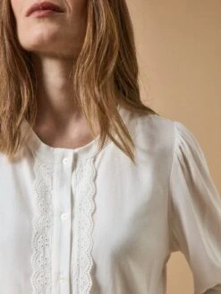 T-shirt Boutonné Brodé Femme Modal Et Coton Biologique -Cyrillus Boutique 01017 1074 1003 PO DP F1XX