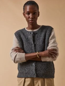 Gilet Sans Manches Femme Maille Bouclette