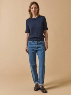 Pull Ajouré Manches Courtes Femme -Cyrillus Boutique 01100 1408 2013 PO PE F1XX