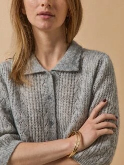 Gilet Col Polo Femme Avec Laine Et Mohair -Cyrillus Boutique 01100 1426 M005 PO DP F11X