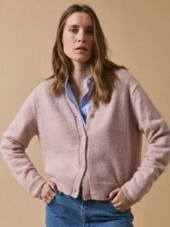 Gilet Maille Irisée Femme Avec Alpaga Et Laine