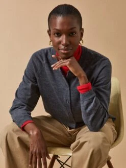 Gilet Boutonné Femme Laine Mérinos RWS*