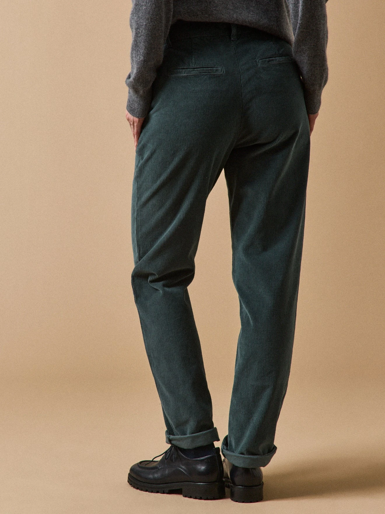 Pantalon Chino Velours Femme Marine 5 Pantalon Chino Velours Femme Marine – Image 3