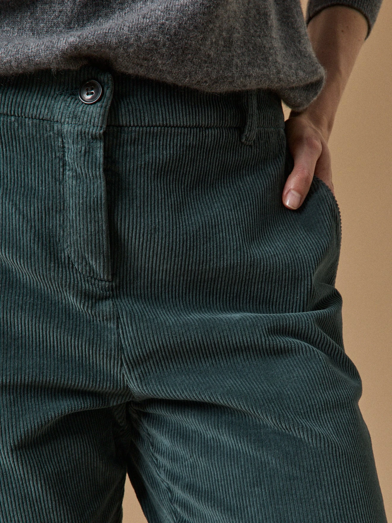 Pantalon Chino Velours Femme Marine 6 Pantalon Chino Velours Femme Marine – Image 4