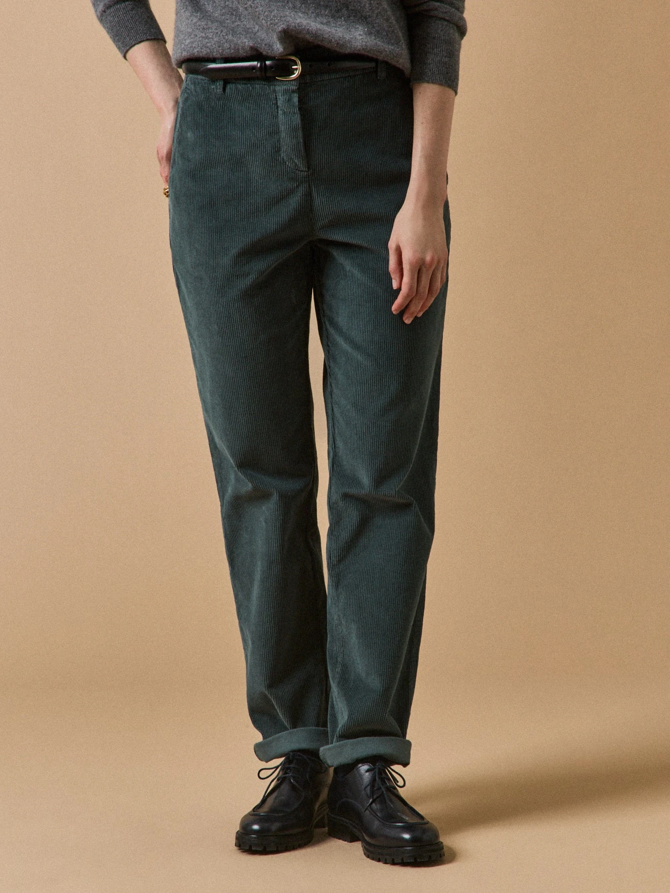 Pantalon Chino Velours Femme Marine 3 Pantalon Chino Velours Femme Marine