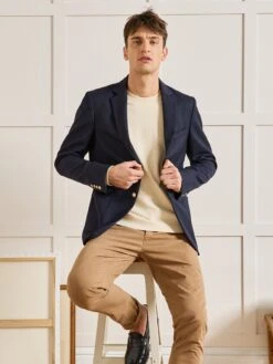 Veste Blazer En Twill Homme Boutons Dorés -Cyrillus Boutique 04000 0239 2013 PO FA F12X