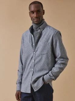 Chemise Flanelle Pied-de-puce Homme Coupe Contemporaine