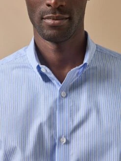 Chemise Popeline Rayée Homme Coupe Ajustée -Cyrillus Boutique 05100 1438 R015 PO DP F1XX