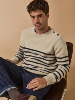 Pull Marinière Homme Laine Mélangée -Cyrillus Boutique 05201 0535 R015 PO FA F12X