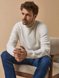 Pull Col Rond Homme Mélange Laine