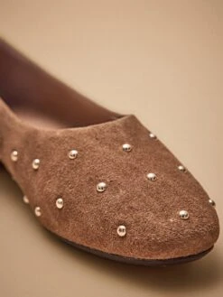 Ballerines Cloutées Cuir Velouté Femme -Cyrillus Boutique 06100 0730 9019 NM DP F12X