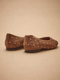 Ballerines Cloutées Cuir Velouté Femme -Cyrillus Boutique 06100 0730 9019 NM FA F13X