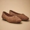 Ballerines Cloutées Cuir Velouté Femme -Cyrillus Boutique 06100 0730 9019 NM FA F1XX