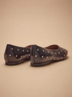 Ballerines Cloutées Cuir Lisse Femme -Cyrillus Boutique 06100 0731 7001 NM FA F13X