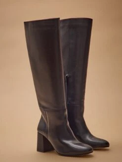 Bottes à Talon Cuir Lisse Femme