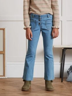 Pantalon Flare Fille En Denim