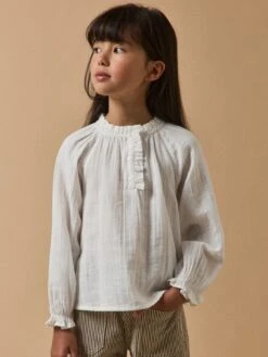 Blouse Fille En Gaze De Coton